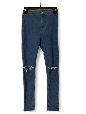 Topshop MOTO Joni High Rise Distressed Skinny Jeans W28 L28 Ripped Knee